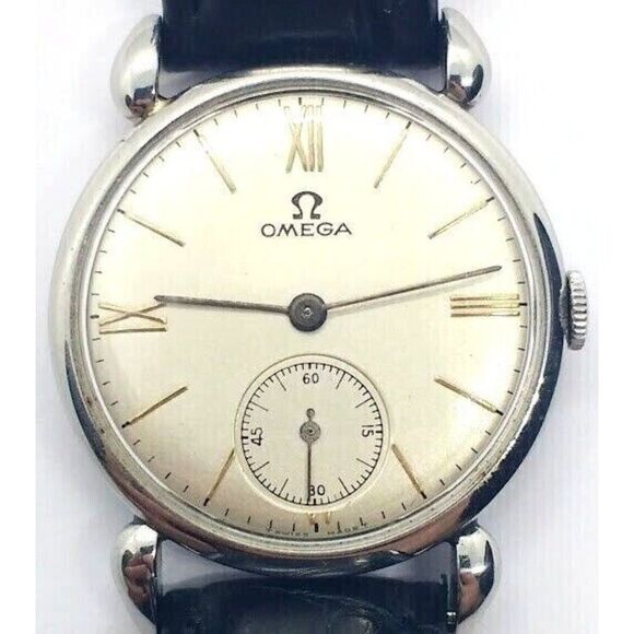 Vintage 1939 Omega Men's Watch WWII Era Stainless Steel Sub-Seconds R17.8 Cal - Picture 2 of 4